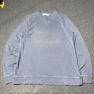 Samsoe Samsoe Mens Lars Crewneck Size S‎ Faded Blue Retro Grunge Streetwear City